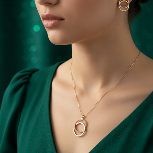 5 Interlocking Circles Pendant Set - Image 1