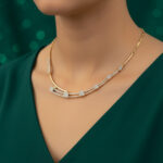 Multi-Tier Micro Pave Cubic Zirconia Choker Golden Necklace