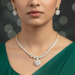 Aurora Borealis Golden Choker American Diamond Set - Image 2