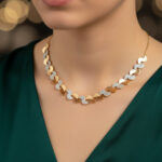 Duo-Tone Pave Golden Choker Necklace Set