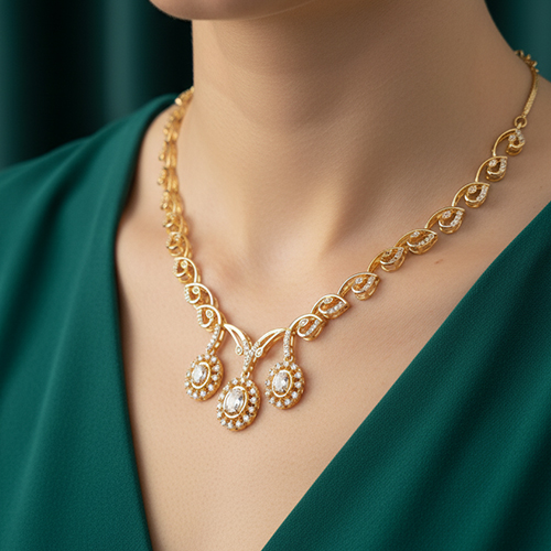 6 Radiant Trinity AD Necklace Set - Image 1