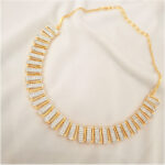 Dazzling American Diamond/CZ Golden Choker Necklace Set - Image 5