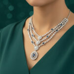 The Empress Triple-Layered Mid-Length Silver Choker Set
