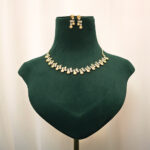 Aura Sparkle Golden Choker Necklace Set - Image 8