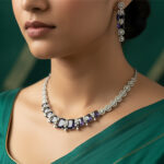 The Tiana Silver & Golden American Diamond Choker Set - Image 5