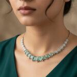The Tiana Silver & Golden American Diamond Choker Set