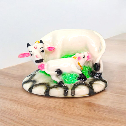8 White Marble Dust Kamdhenu Gaay (Cow) - Image 1