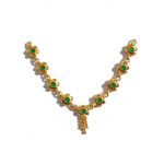 Handcrafted Gold-Plated Thakurji Mala with Emerald Green Stone Accents - Image 4