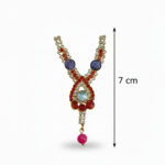 Handcrafted Stone Studded Thakurji Mala for Laddu Gopal & Deity Shringar – Multicolor Designer Kanthi Haar with Pearl Drop - Image 3