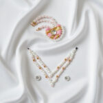Premium White & Baby Pink Pearl Shringar Set for Laddu Gopal / Thakurji