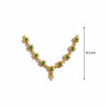 Handcrafted Gold-Plated Thakurji Mala with Emerald Green Stone Accents - Image 3