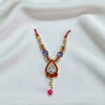 Handcrafted Stone Studded Thakurji Mala for Laddu Gopal & Deity Shringar – Multicolor Designer Kanthi Haar with Pearl Drop