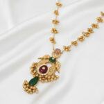 Traditional Kashmiri Long Necklace Set | Traditional Kashmiri Kundan & Pearl Long Necklace Set - Image 5