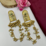 Bird-Motif Chandelier Earrings with Mint Green Accents - Image 3