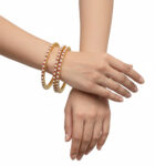 Ruby and Pearl Gold-Plated Bangles - Image 2