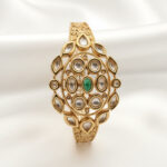 Kundan Bracelet | Traditional Gold-Plated Kundan Studded Kada Bracelet for Women | Ethnic Floral Filigree Openable Bangle | Bridal & Festive Wedding Jewelry - Image 7