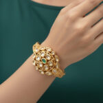 Kundan Bracelet | Traditional Gold-Plated Kundan Studded Kada Bracelet for Women | Ethnic Floral Filigree Openable Bangle | Bridal & Festive Wedding Jewelry - Image 5
