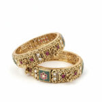 Meenakari Kadas | Traditional Gold-Plated Kundan & Meenakari Kada Bangles for Women - Image 4