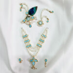 Premium Sky Blue & Pearl Shringar Set for Laddu Gopal