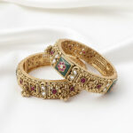 Meenakari Kadas | Traditional Gold-Plated Kundan & Meenakari Kada Bangles for Women