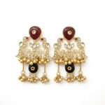 Traditional Peacock Jhumka Earrings with Kundan & Ghungroo Detailing - Image 3