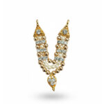 Gold-Plated Designer Stone & Pearl Mala for Laddu Gopal/Thakurji - Handcrafted V-Shape Shringar Necklace for Deities - Image 3