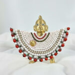 Moti Haar | Traditional Handcrafted White Pearl and Red Bead Mala for Laddu Gopal & Deity Idols | Decorative Moti Haar for Home Mandir & Pooja (Pack of 1) - Image 2