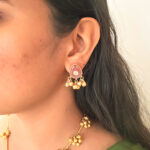 Traditional Kashmiri Long Necklace Set | Traditional Kashmiri Kundan & Pearl Long Necklace Set - Image 4