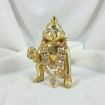 Gold-Plated Designer Stone & Pearl Mala for Laddu Gopal/Thakurji - Handcrafted V-Shape Shringar Necklace for Deities - Image 2