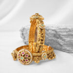 Heritage Kadas | Gold-Plated Antique Kada Bangle Set with Kundan, Ruby & Emerald Accents and Ghungroo Drops – Traditional Ethnic Jewelry for Women - Image 3