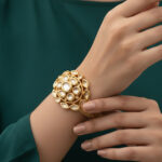 Kundan Bracelet | Traditional Gold-Plated Kundan Studded Kada Bracelet for Women | Ethnic Floral Filigree Openable Bangle | Bridal & Festive Wedding Jewelry - Image 4