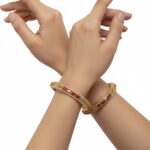 Gold Plated American Diamond (AD) Studded Bangles - Image 2