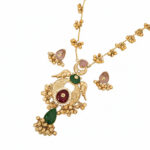 Traditional Kashmiri Long Necklace Set | Traditional Kashmiri Kundan & Pearl Long Necklace Set - Image 8