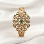 Kundan Bracelet | Traditional Gold-Plated Kundan Studded Kada Bracelet for Women | Ethnic Floral Filigree Openable Bangle | Bridal & Festive Wedding Jewelry - Image 8