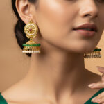 Rajsi Green Kundan Haar – Traditional Royal Kundan Necklace Set - Image 4