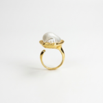 Statement Baroque Pearl Open Ring for Women | Adjustable Gold & Silver Plated Bold Ring | Luxury Minimalist Jewelry - Image 3