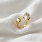 Elegant Irregular Pearl Open Ring for Women | Adjustable Gold & Silver Plated Statement Ring | Minimalist Fashion Jewelry - Image 2