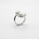 Statement Baroque Pearl Open Ring for Women – Large Irregular Cultured Pearl Ring, Adjustable Gold/Silver Plated Band, Luxury Minimalist Jewelry Gift - Image 2