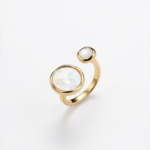Golden Solitaire Natural Shell Ring - Image 3