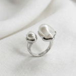 The Parisian Heritage Baroque Ring – Bold Irregular Cultured Pearl with 18K Gold Finish, Adjustable High-Fashion Statement Band - Image 7