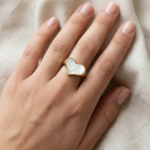 Iridescent Mother of Pearl Geometric Band