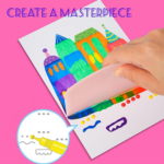 Squeegee Art Kids Paint Kit, 35 Pieces DIY Rainbow Scratch Art, Rainbow Dot Painting Art Kits, Children Painting Crafts Creativity Set (1 Set), Multicolor - Image 7