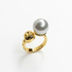 The Empress Baroque Pearl Statement Ring – Handcrafted Irregular Pearl, 18K Gold Plated Open Adjustable Band for Women - Image 2