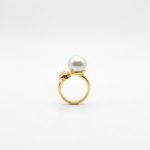 The Empress Baroque Pearl Statement Ring – Handcrafted Irregular Pearl, 18K Gold Plated Open Adjustable Band for Women - Image 3